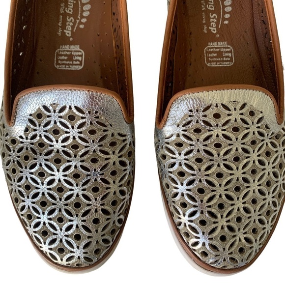 Spring Step Tulisa Metallic Silver Slip On Laser Cut Loafer Women's EU 39 US 8.5 - Picture 5 of 15